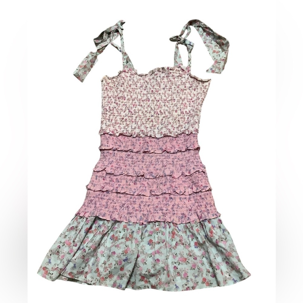 LoveShackFancy Pink and Cream Floral  Dress - Picture 3 of 3